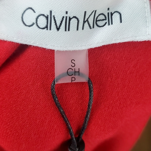 CALVIN KLEIN RED ROLL-SLEEVE TOP SIZE SMALL - Picture 8 of 11